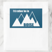 Ich wäre eher im Boise Idaho Mountain Rechteckiger Aufkleber (Tasche)