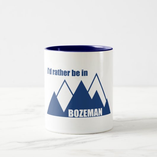 Ich wäre eher im Bozeman-Montana-Berg Zweifarbige Tasse (Mittel)