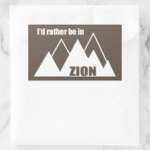 Ich wäre eher im Zion-Nationalpark Utah-Berg Rechteckiger Aufkleber (Tasche)