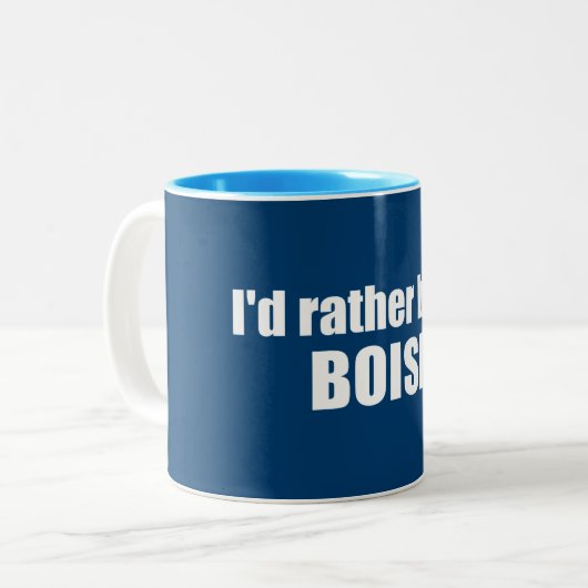 Ich wäre eher in Boise Idaho Zweifarbige Tasse (Vorderseite Links)