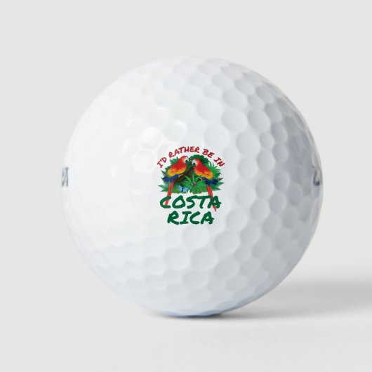 Ich wäre eher in Costa Rica Urlaub Souvenir Golfball (Vorderseite)