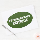 Ich wäre eher in den Catskills Ovaler Aufkleber (Umschlag)