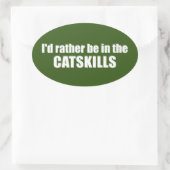 Ich wäre eher in den Catskills Ovaler Aufkleber (Tasche)