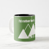 Ich wäre eher in den Sierras Zweifarbige Tasse (Vorderseite Links)