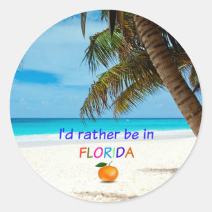 Ich wäre eher in Florida Runder Aufkleber