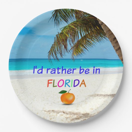 Ich wäre eher in Florida (sonnig), Pappteller (Vorderseite)