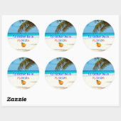 Ich wäre eher in Florida (sonnig) Runder Aufkleber (Blatt)