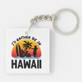 Ich wäre eher in Hawaii Schlüsselanhänger (Rückseite)