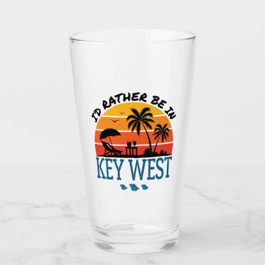 Ich wäre eher in Key West Florida Keys Glas (Vorderseite)