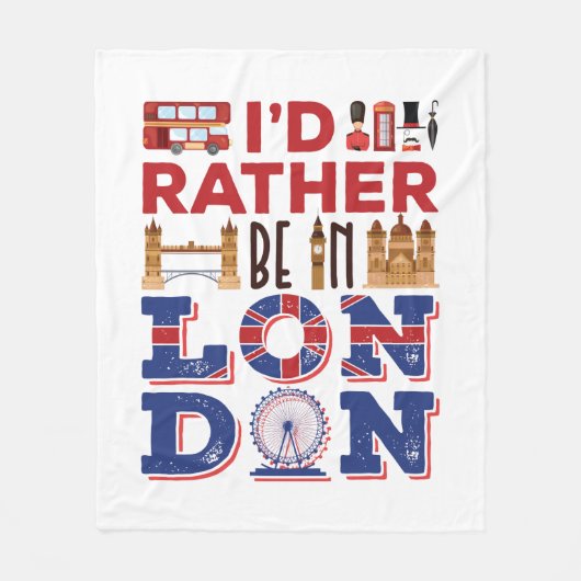 Ich wäre eher in London, England Fleecedecke (Vorderseite)