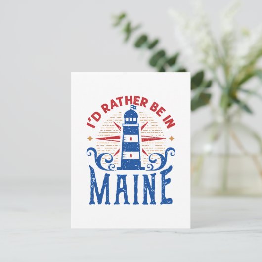 Ich wäre eher in Maine-Lighthouse Postkarte (Stehend Vorderseite)