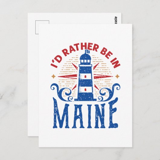Ich wäre eher in Maine-Lighthouse Postkarte (Vorne/Hinten)
