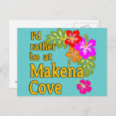 Ich wäre eher in Makena Cove Hawaii Postkarte (Vorne/Hinten)