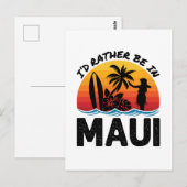 Ich wäre eher in Maui Hawaii Postkarte (Vorne/Hinten)