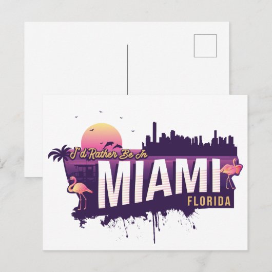 Ich wäre eher in Miami - Funny Florida Postkarte (Vorne/Hinten)