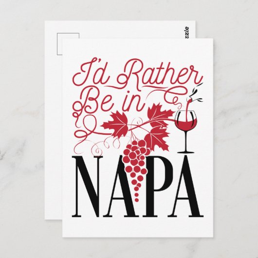 Ich wäre eher in Napa Postkarte (Vorne/Hinten)