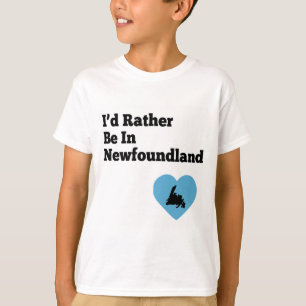 Ich wäre eher in Neufundland (blaues Herz) T-Shirt