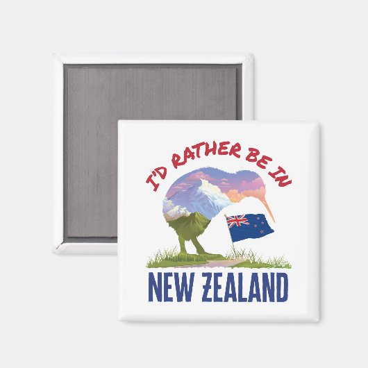 Ich wäre eher in Neuseeland Magnet (Vorderseite/Rückseite)