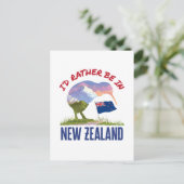 Ich wäre eher in Neuseeland Postkarte (Stehend Vorderseite)