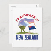 Ich wäre eher in Neuseeland Postkarte (Vorne/Hinten)