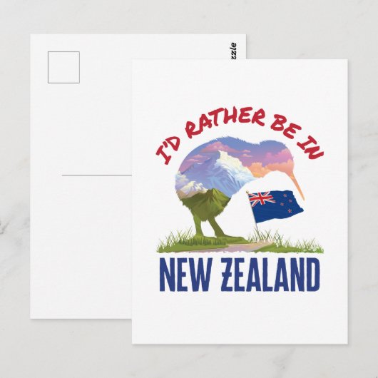 Ich wäre eher in Neuseeland Postkarte (Vorne/Hinten)