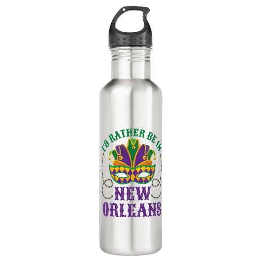Ich wäre eher in New Orleans Edelstahlflasche (Vorderseite)
