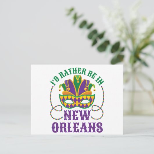 Ich wäre eher in New Orleans Postkarte (Stehend Vorderseite)