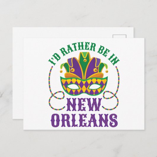 Ich wäre eher in New Orleans Postkarte (Vorne/Hinten)