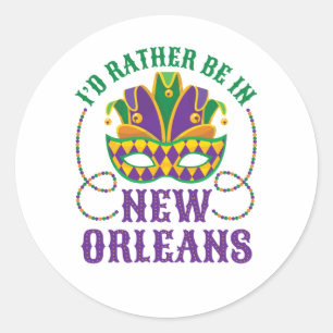 Ich wäre eher in New Orleans Runder Aufkleber