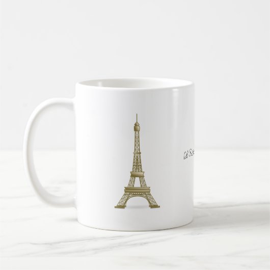 Ich wäre eher in Paris, Frankreich, Eiffelturm Kaffeetasse (Links)