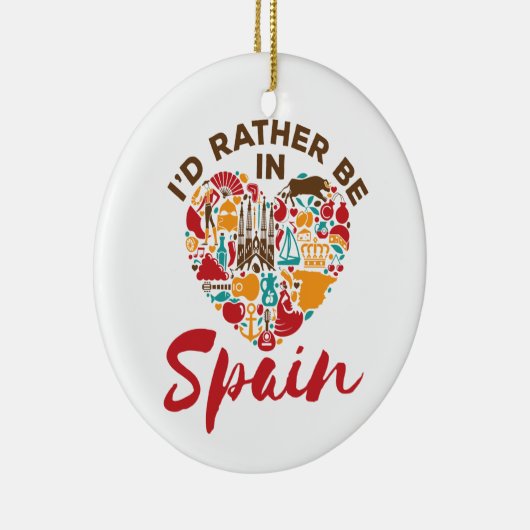 Ich wäre eher in Spanien Keramik Ornament (Rechts)