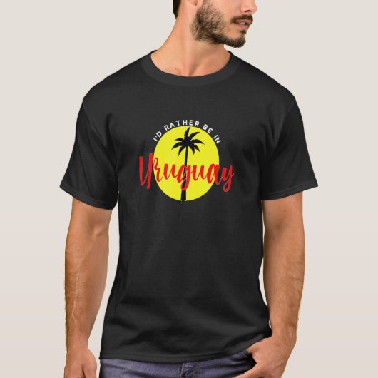 Ich wäre eher in Uruguay - Beach Urlaub Blue T-Shirt (Vorderseite)