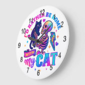 Ich wäre eher Zuhause... Große Wanduhr (Winkel)