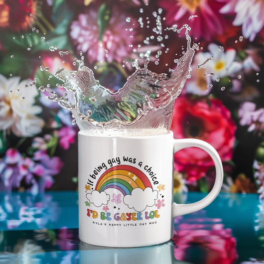 Ich wäre Gayer | LGBTQ Rainbow Pride Monogramm Kaffeetasse