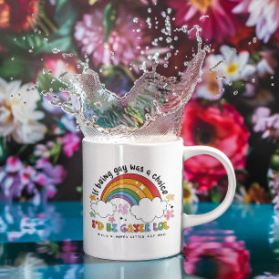 Ich wäre gayer   LGBTQ Regenbogen-Stolz Monogramm Kaffeetasse