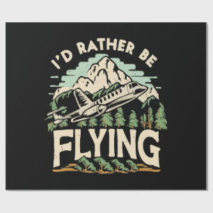 Ich wäre lieber am Fliegen. Flugzeug Geschenkpapier