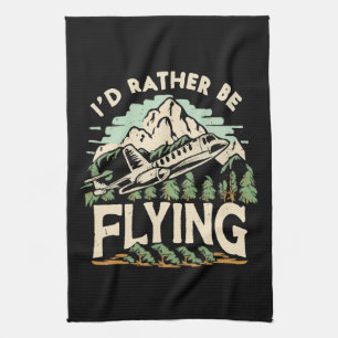 Ich wäre lieber am Fliegen. Flugzeug Geschirrtuch