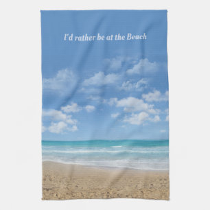 Ich wäre lieber am Strand (anpassbar) Geschirrtuch