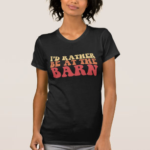 Ich wäre lieber auf dem Hof Groovy Retro T-Shirt