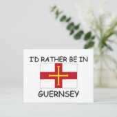 Ich wäre lieber auf Guernsey Postkarte (Stehend Vorderseite)