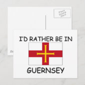 Ich wäre lieber auf Guernsey Postkarte (Vorne/Hinten)