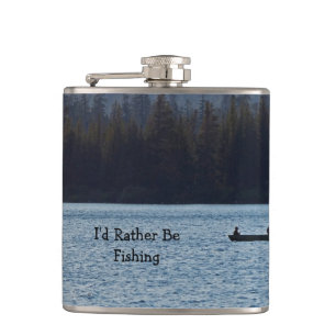 "Ich wäre lieber beim Angeln" Edelstahl-Flask Flachmann