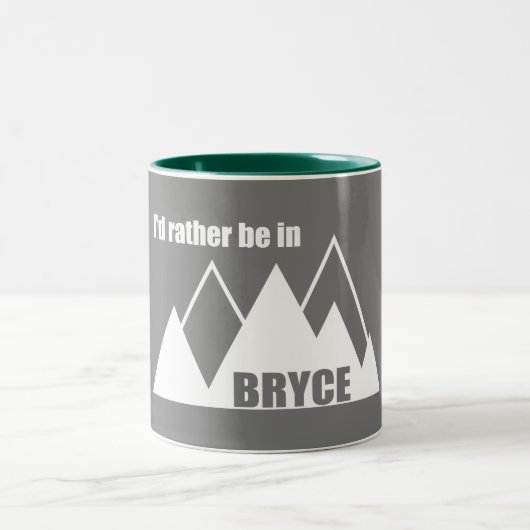 Ich wäre lieber im Berg Bryce Canyon Zweifarbige Tasse (Mittel)