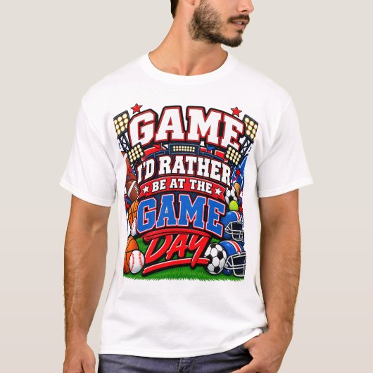 Ich wäre lieber im Spiel T-Shirt (Vorderseite)
