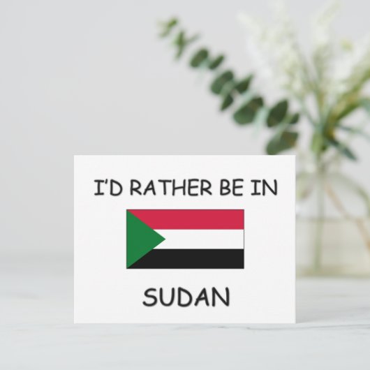 Ich wäre lieber im Sudan Postkarte (Stehend Vorderseite)