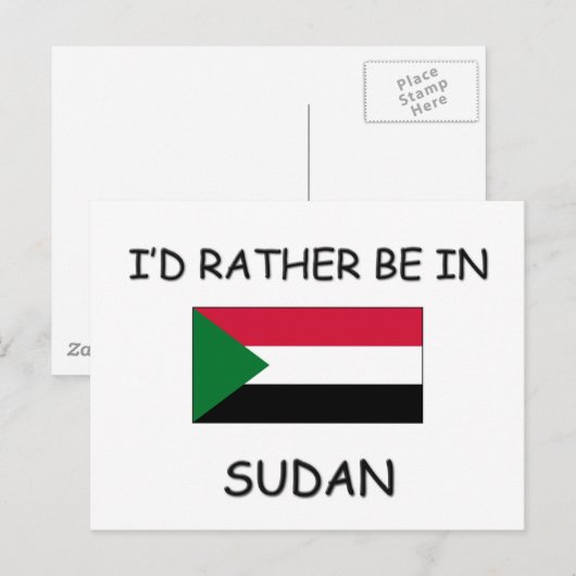 Ich wäre lieber im Sudan Postkarte (Vorne/Hinten)