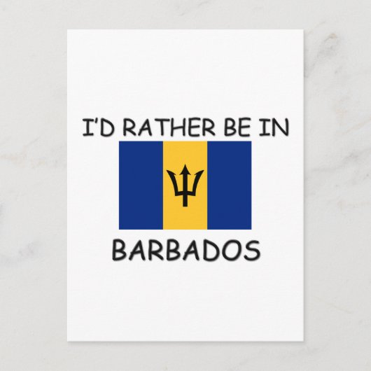 Ich wäre lieber in Barbados Postkarte (Vorderseite)