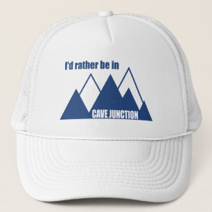 Ich wäre lieber in Cave Junction Oregon Mountain Truckerkappe