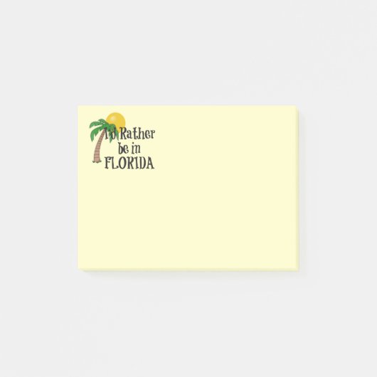 Ich wäre lieber in Florida Post-it Klebezettel (Vorderseite)