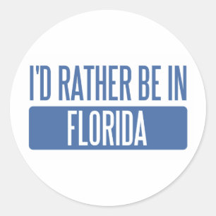 Ich wäre lieber in Florida Runder Aufkleber